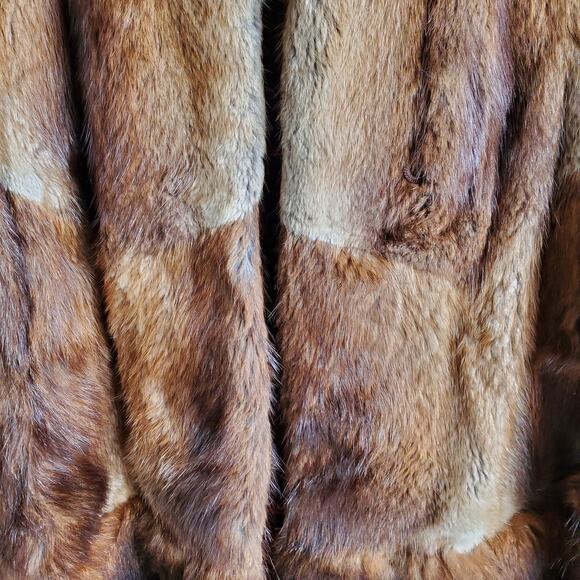 Vintage Opossum Fur Coat Womens S/M Brown Hopper Furs Knee Length - Picture 5 of 16
